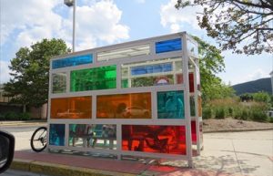 Custom Multi-Colored Shelters for MASS MoCA