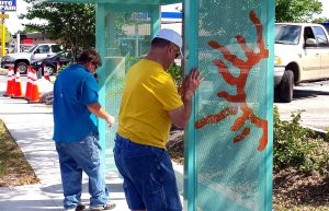Custom Powder Coated Bus Shelter