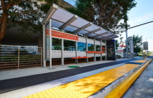 Straight I-Beam Interlude Shelters for Birmingham Xpress BRT Project